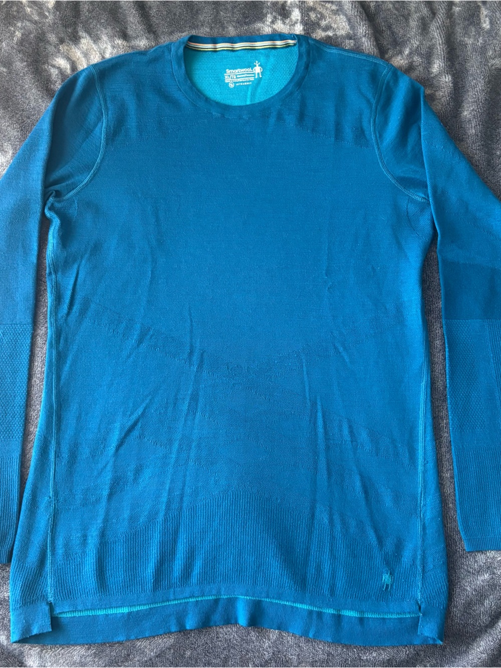 Smartwool Women's Intraknit Thermal Wool Base Layer XL Blue Crewneck Outdoors